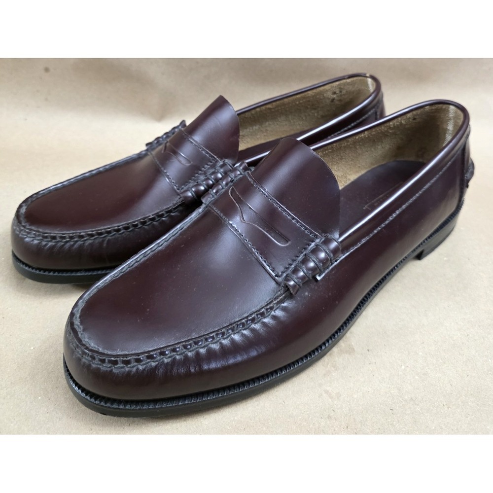 FLORSHEIM (Sz 12 E) WIDE Burgundy Leather Penny Loafers Classic Dress Shoes